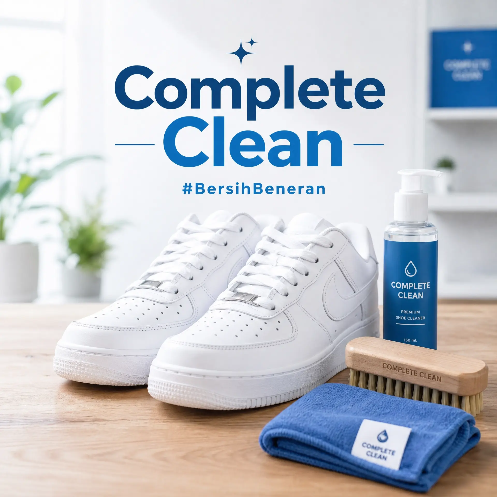 Hasil cuci sepatu Complete Clean Ciledug — sebelum dan sesudah